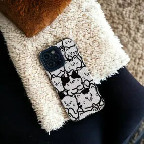 Cute White Funny Cat Phone Case Cover for iPhone 14, 13 Pro Max, 12, 11, X, XS, XR, 8 Plus, 7, 6, Mini