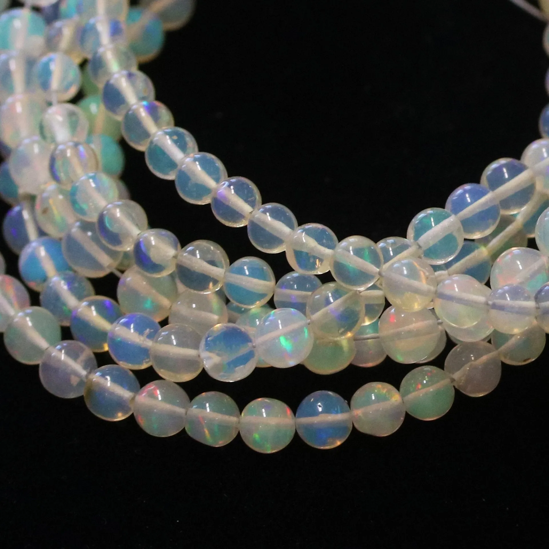 Ethiopian Welo Opal Beads Round 3.5-4.8mm