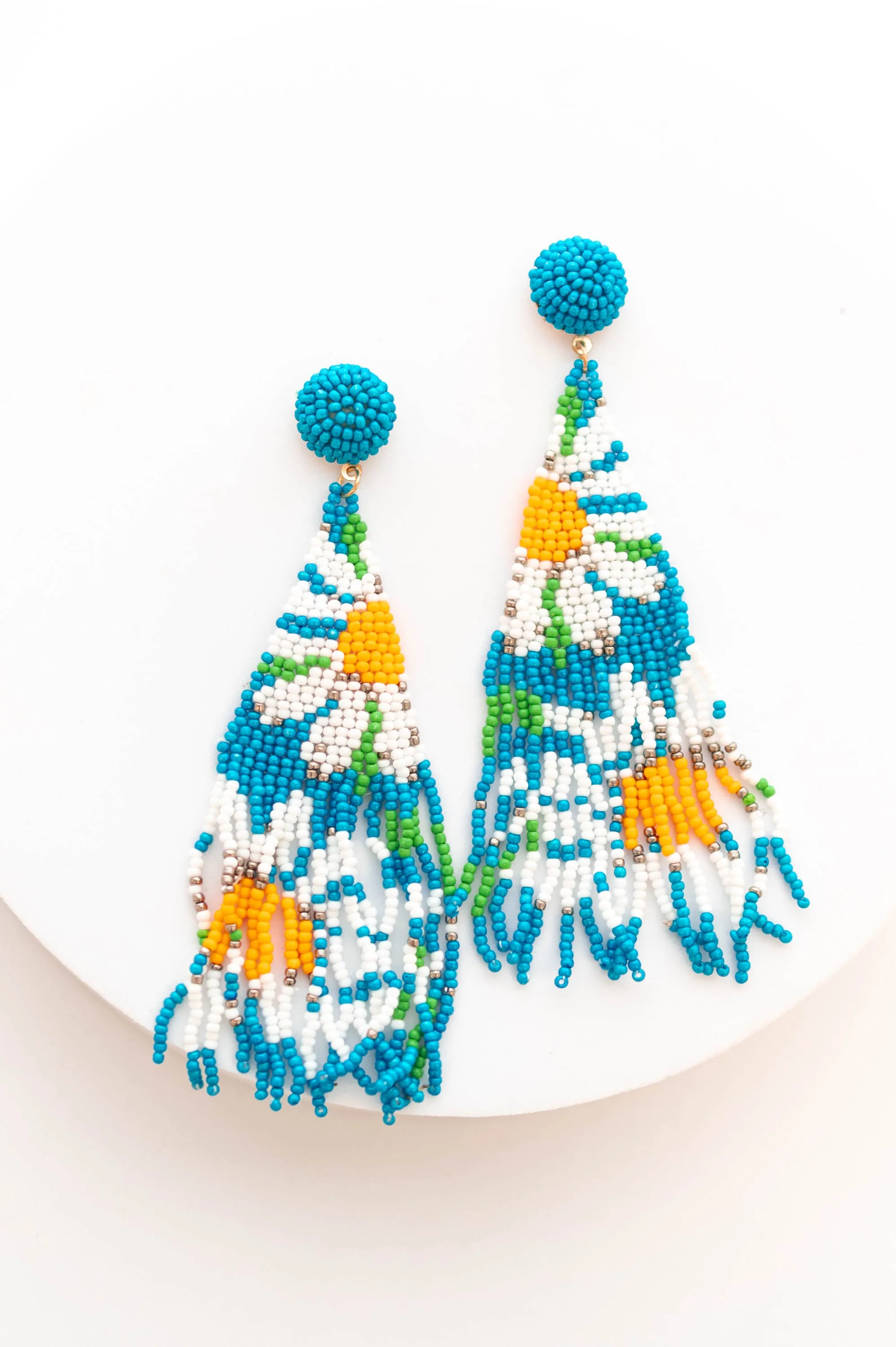 Flower Shower Earrings, Turquoise