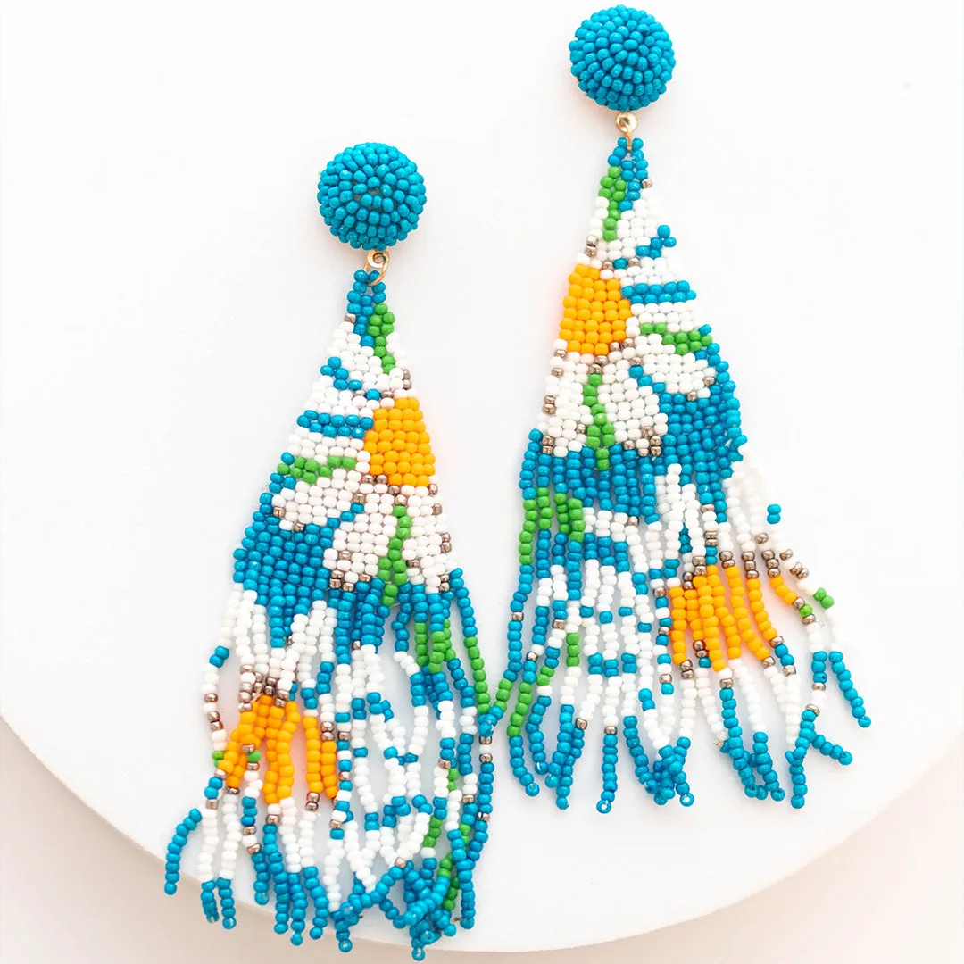 Flower Shower Earrings, Turquoise