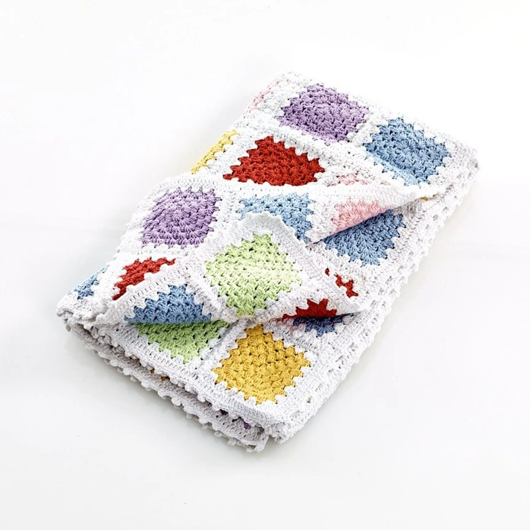 Granny square blanket rainbow pastel