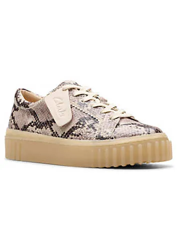 Grey Snake Leather Mayhill Walk Trainers by Clarks | Look Again