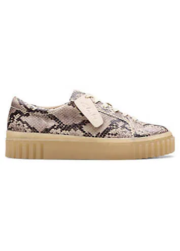 Grey Snake Leather Mayhill Walk Trainers by Clarks | Look Again