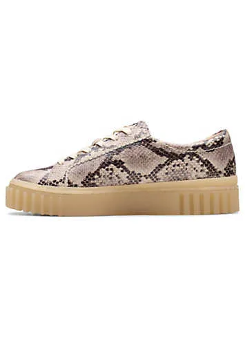 Grey Snake Leather Mayhill Walk Trainers by Clarks | Look Again