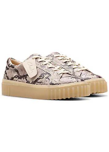 Grey Snake Leather Mayhill Walk Trainers by Clarks | Look Again