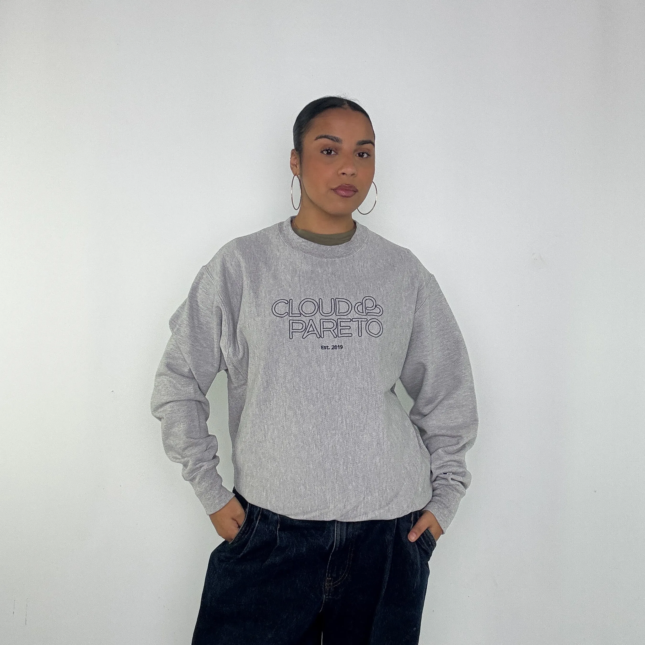 Grey y2ks Champion Sweatshirt (L)