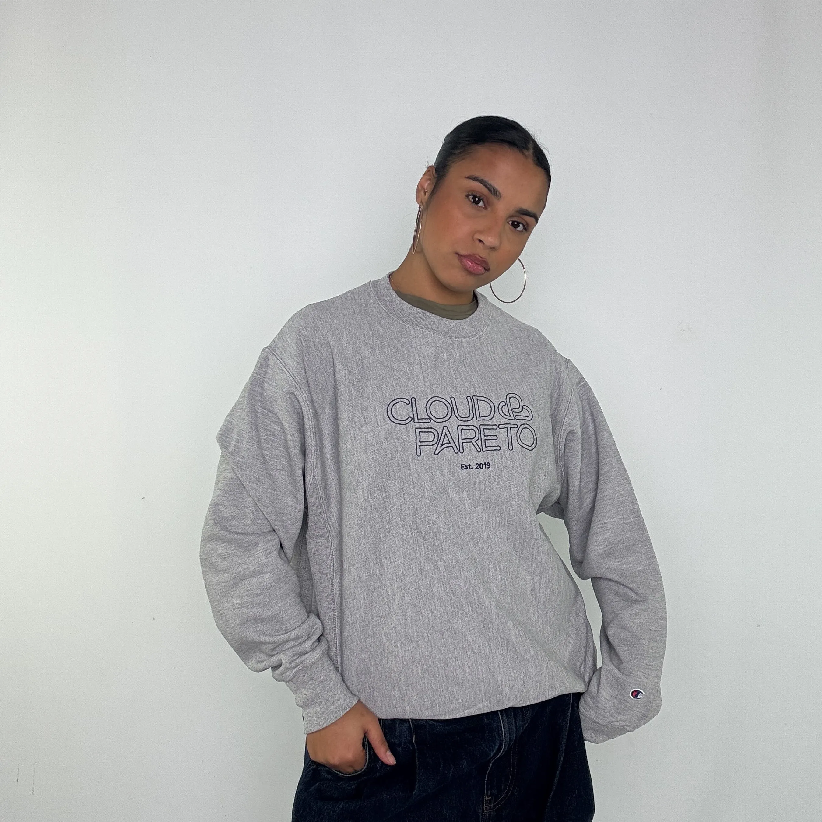 Grey y2ks Champion Sweatshirt (L)