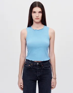 Hanes Crinkle High Neck Tank - Carolina Blue