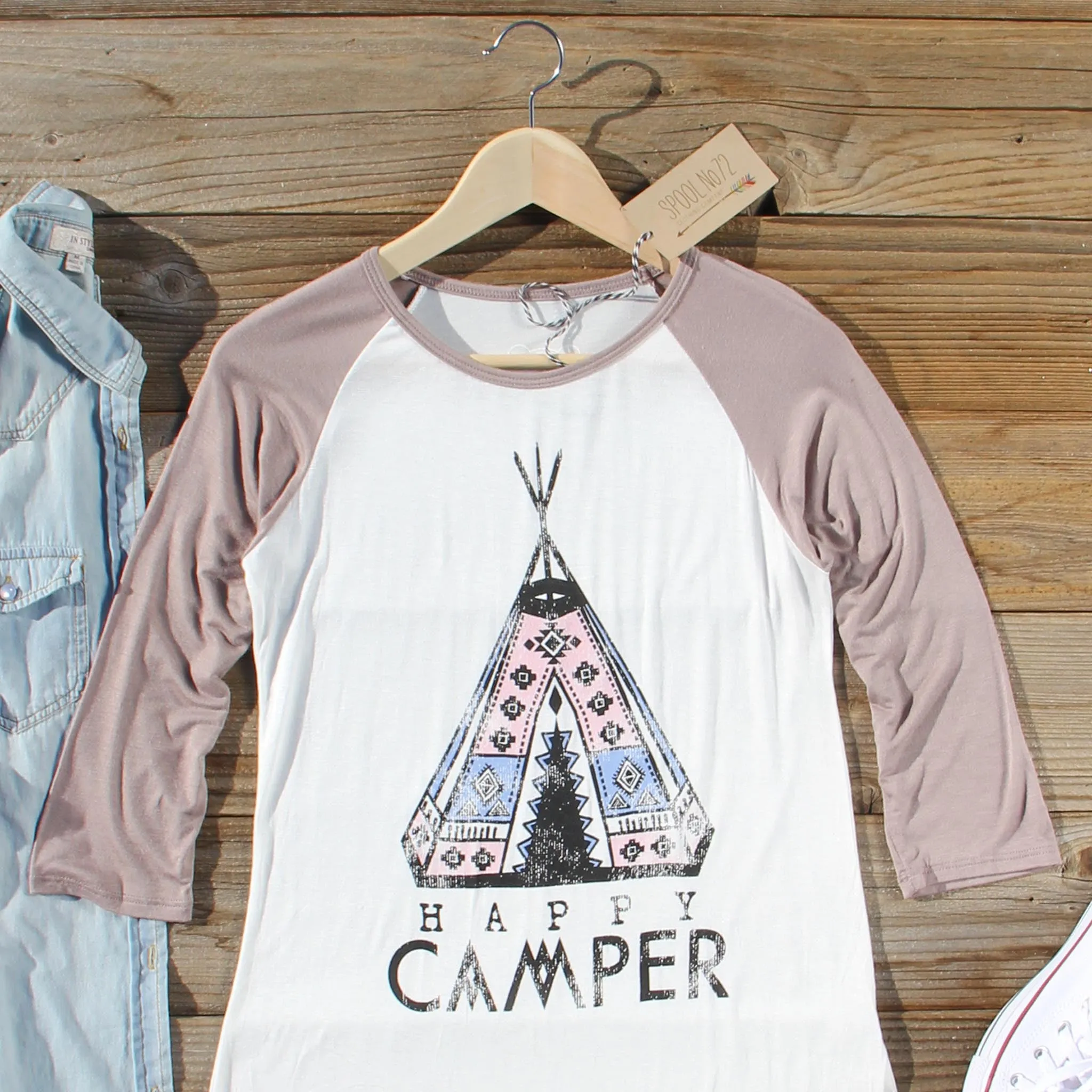 Happy Camper Baseball Tee