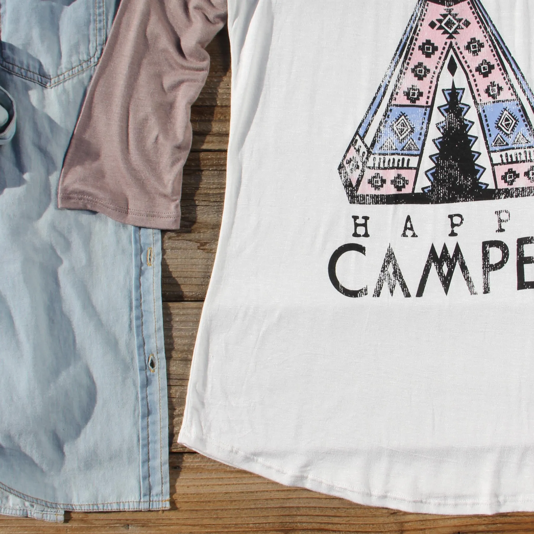 Happy Camper Baseball Tee