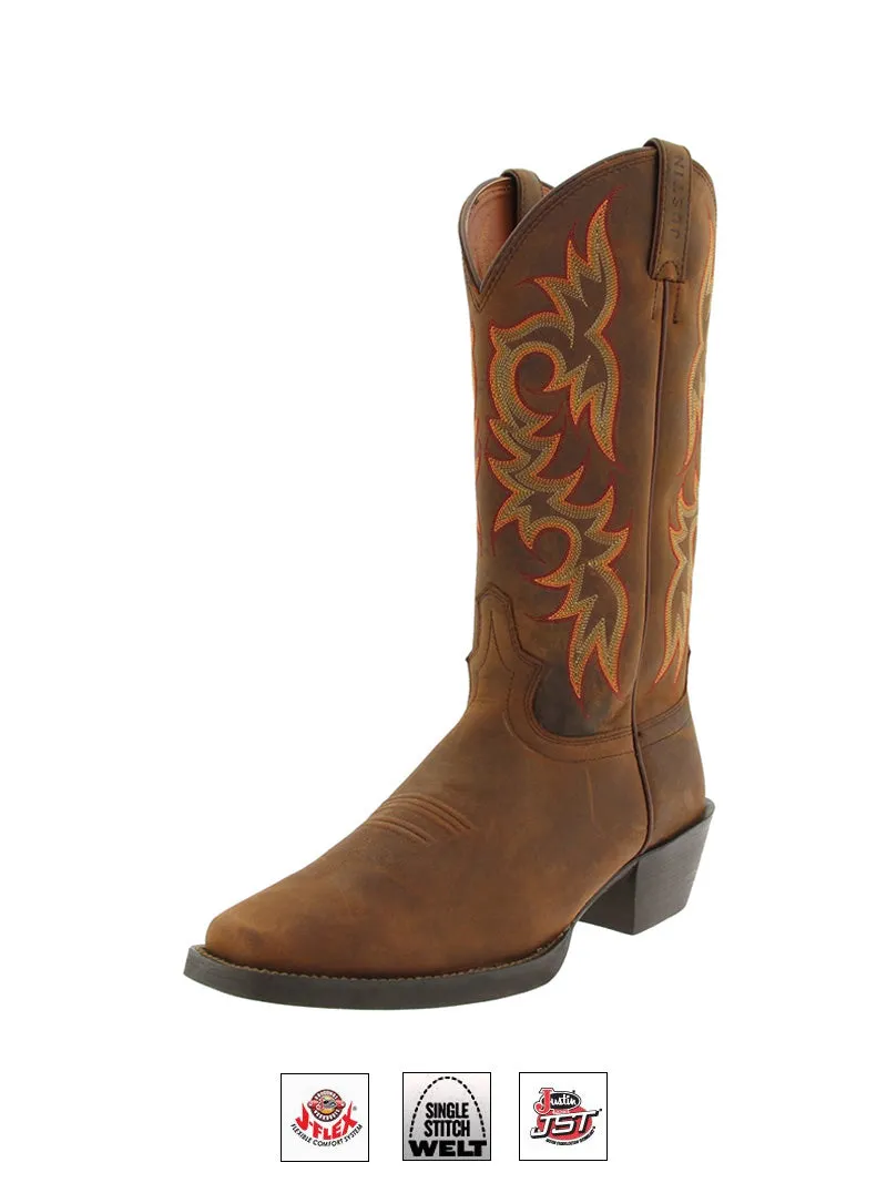 Justin 2552 Mens Stampede Western Boot Quint Brown - D