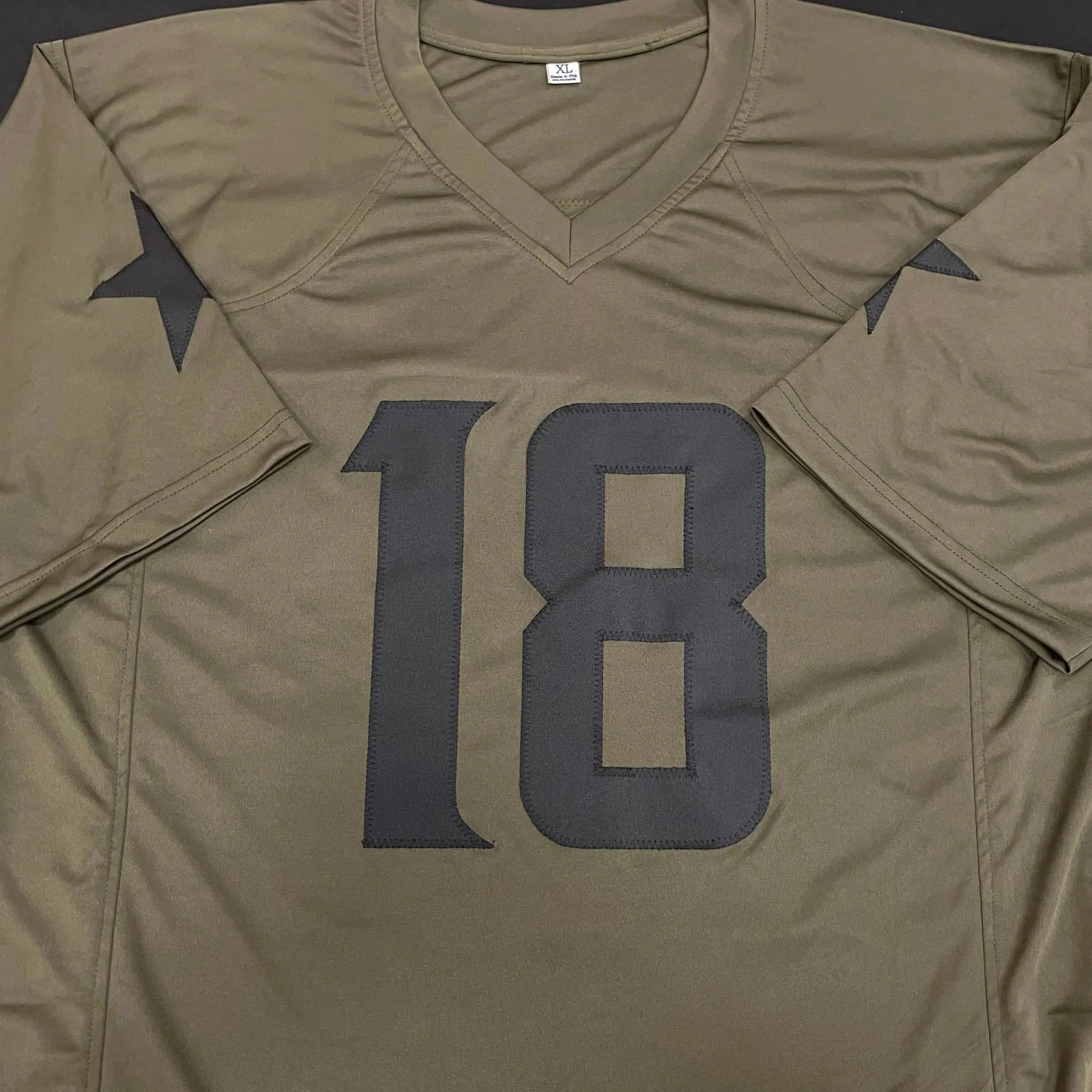 Justin Jefferson Autographed Army Green Pro-Style Jersey