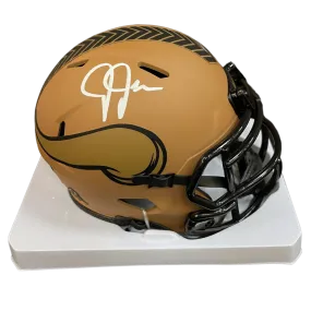 Justin Jefferson Autographed Minnesota Vikings 2023 Salute To Service Mini Helmet