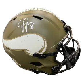 Justin Jefferson Autographed Minnesota Vikings Salute to Service Full Size Replica Helmet