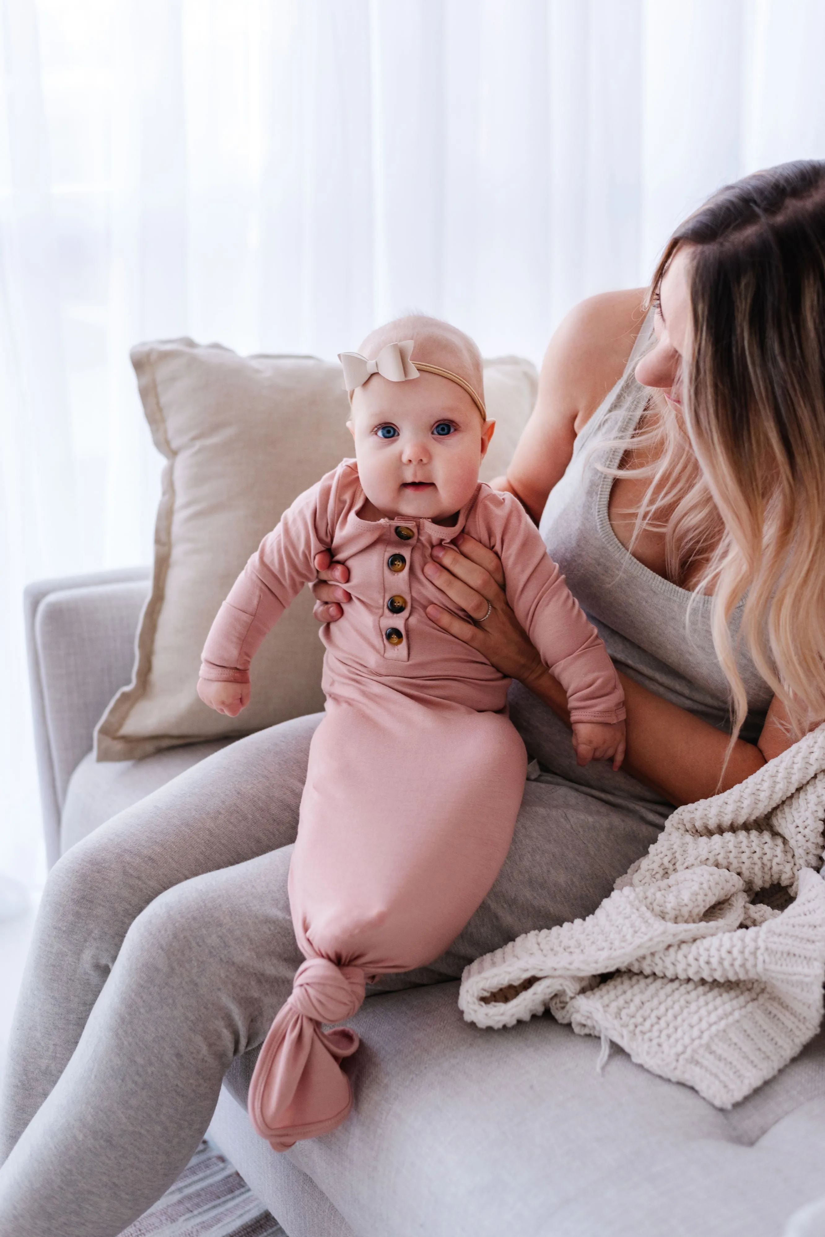 Knotted Baby Gown // 5 colors