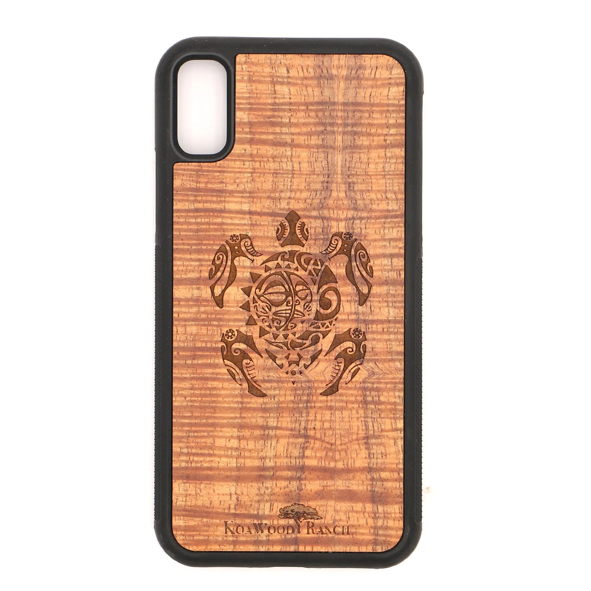 Koa Wood Phone Case - Tribal Honu