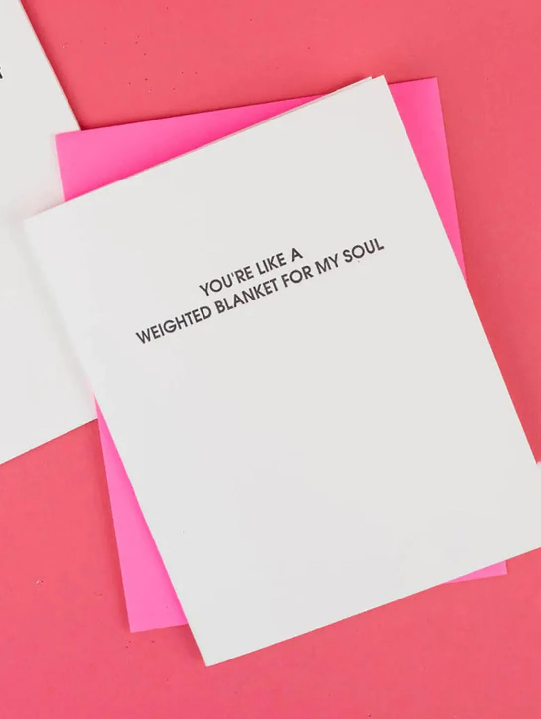 Letterpress Card - Weighted Blanket For My Soul