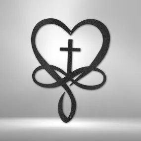 Love Infinity Cross - Steel Sign