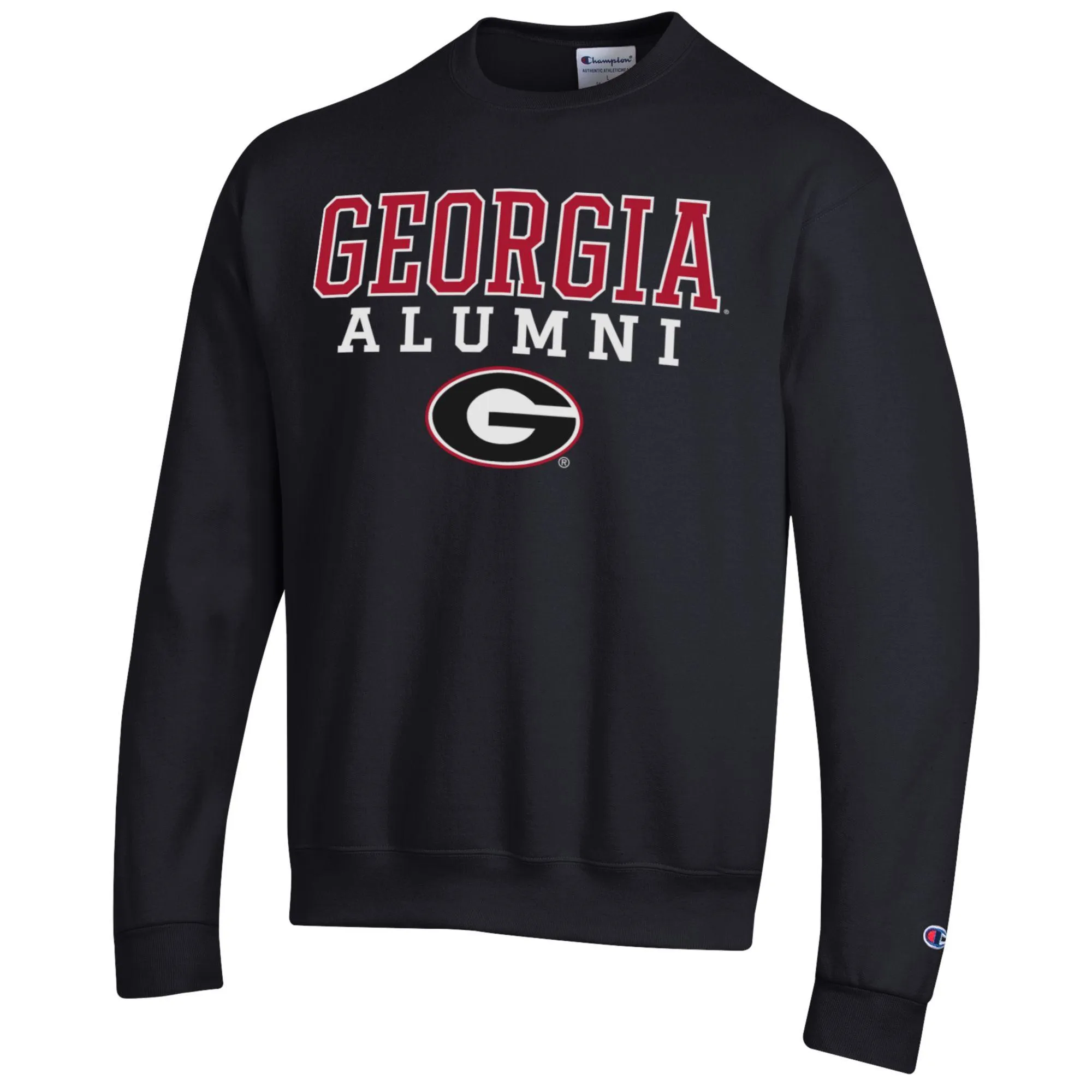 Men's Champion  Black Georgia Bulldogs Alumni Logo Pullover Sweatshirt