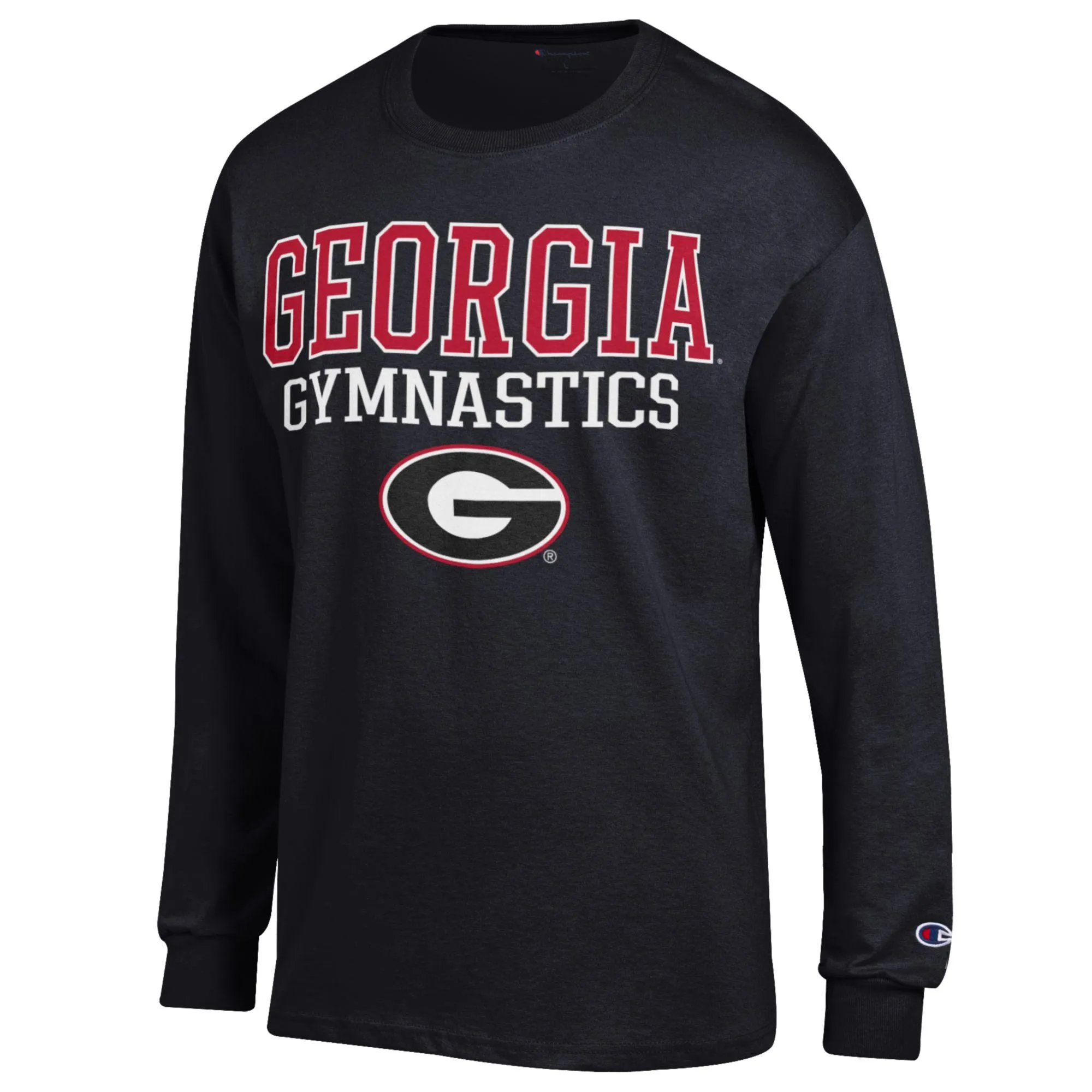 Men's Champion  Black Georgia Bulldogs Gymnastics Stack Long Sleeve T-Shirt