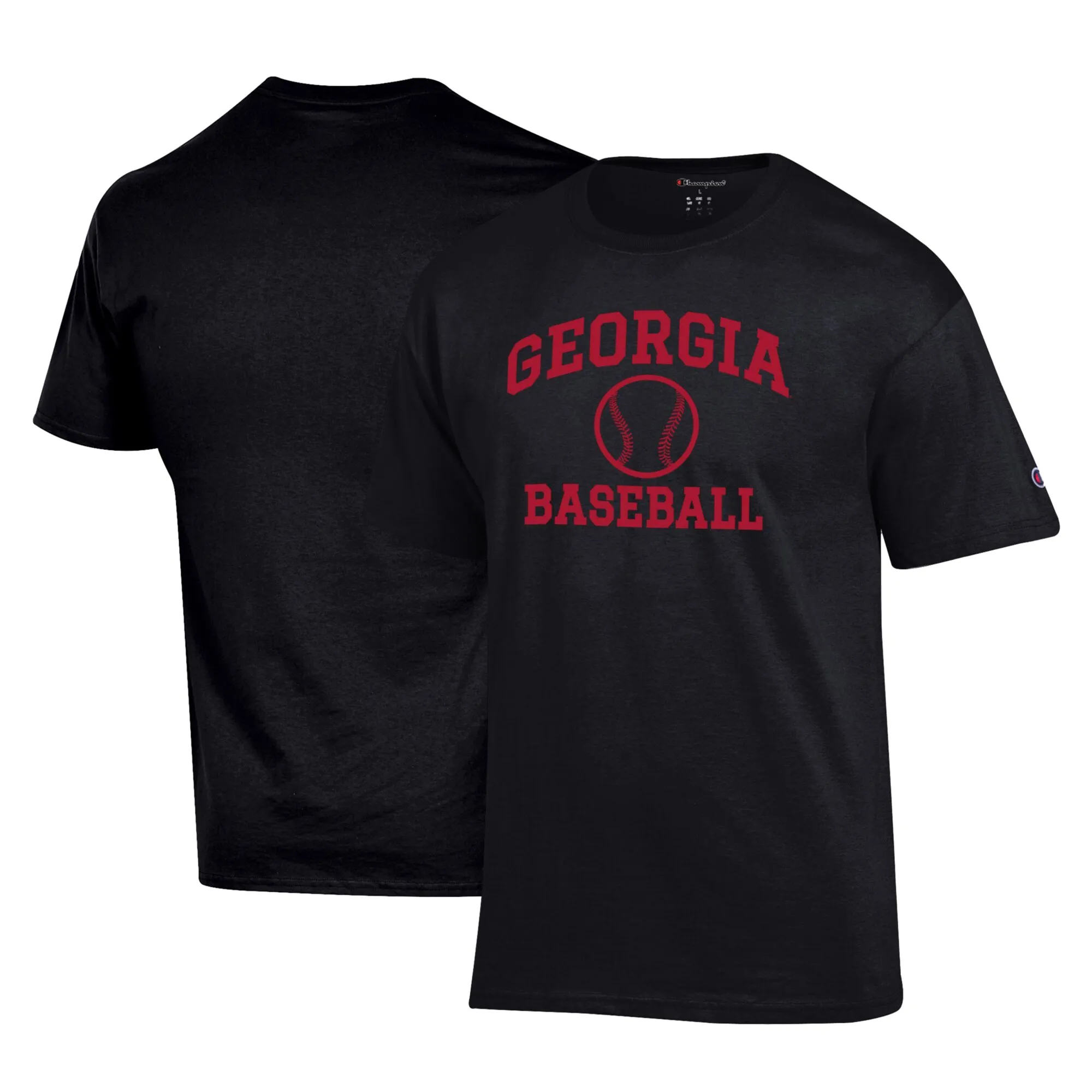 Men's Champion Black Georgia Bulldogs Icon Baseball T-Shirt