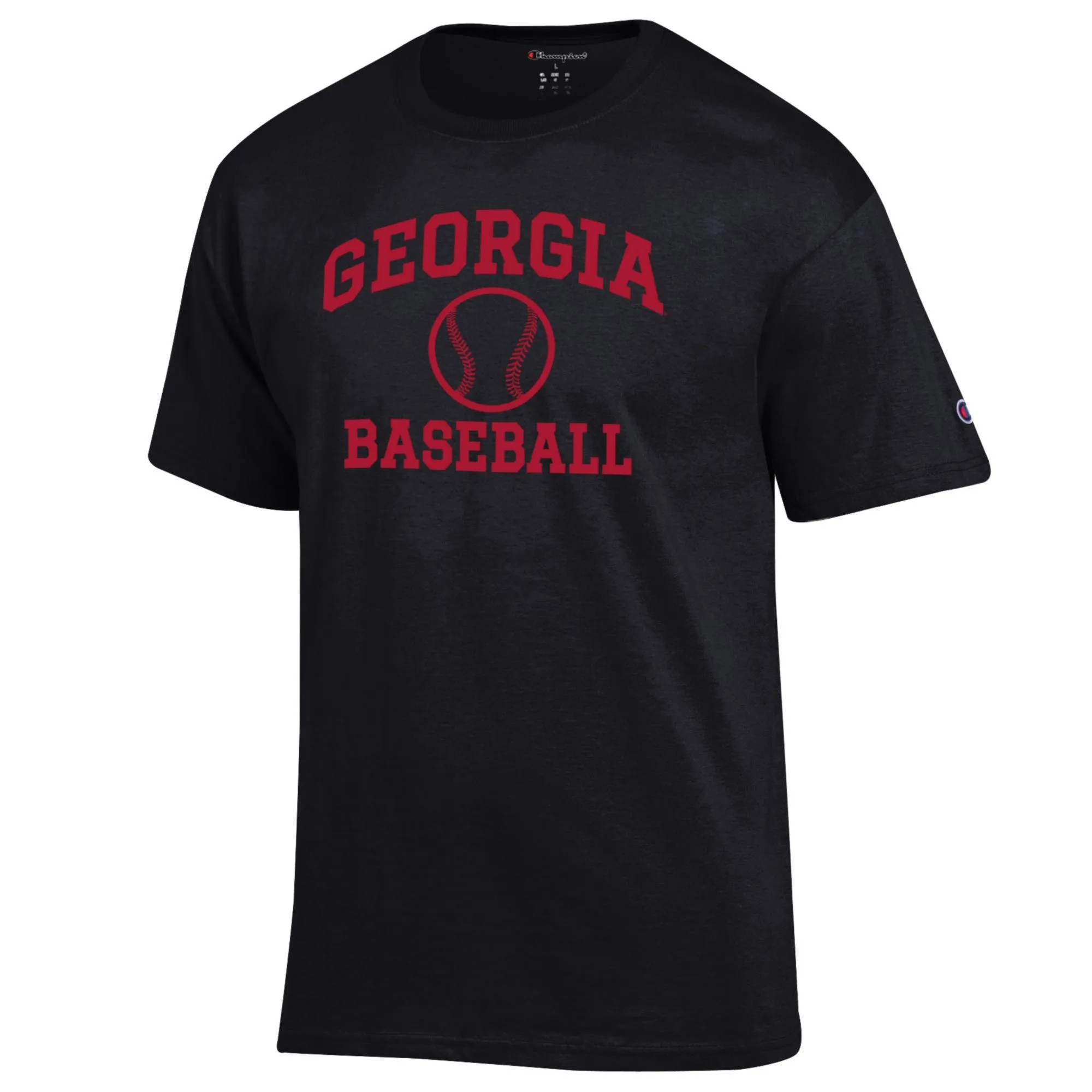 Men's Champion Black Georgia Bulldogs Icon Baseball T-Shirt