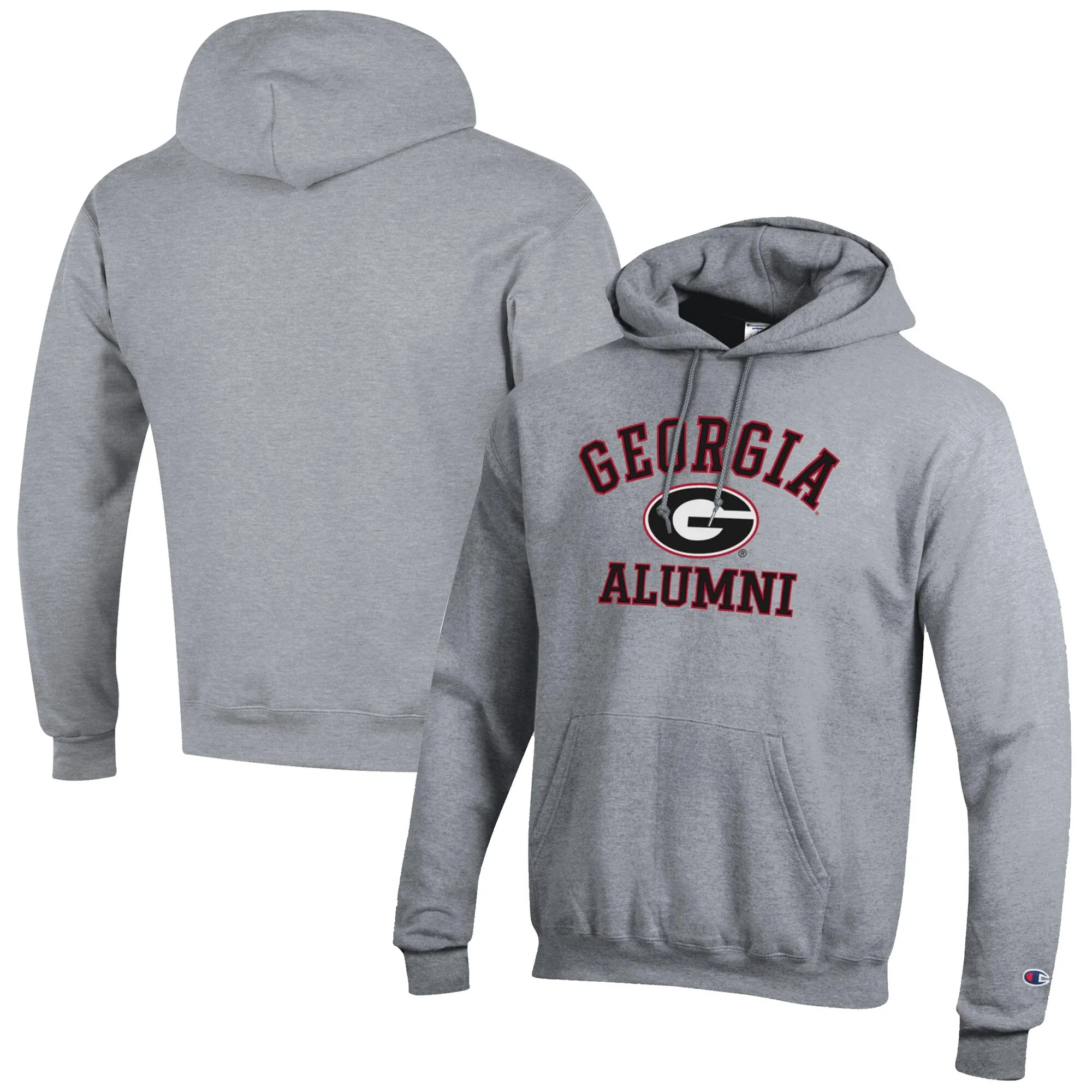 Men's Champion  Gray Georgia Bulldogs Alumni Logo Pullover Hoodie