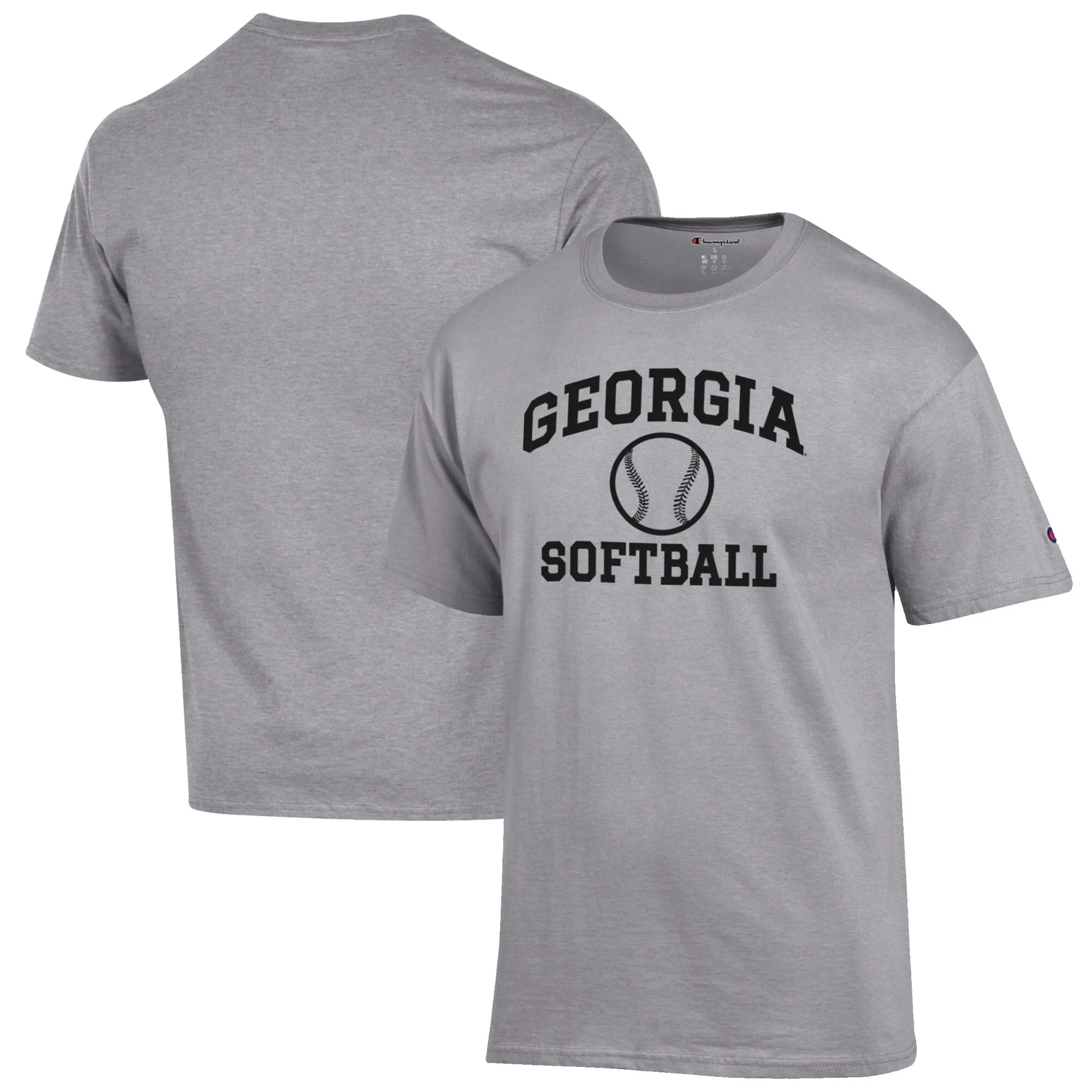 Men's Champion Gray Georgia Bulldogs Softball Icon T-Shirt