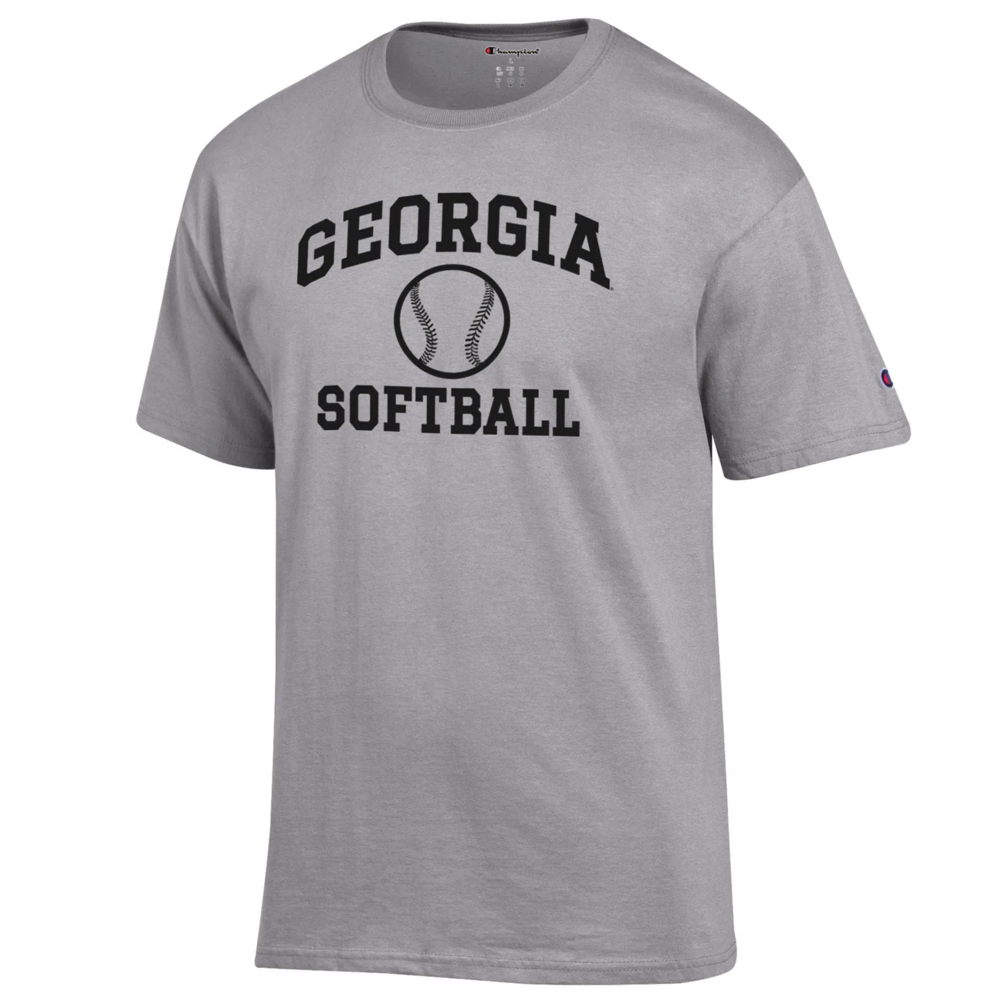 Men's Champion Gray Georgia Bulldogs Softball Icon T-Shirt