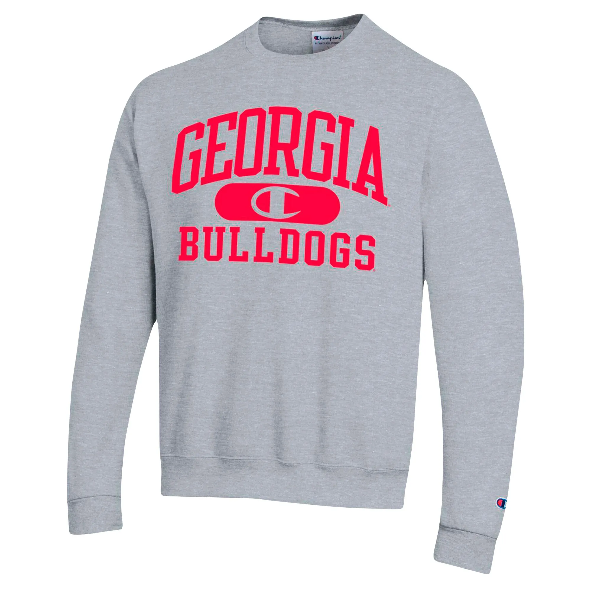 Men's Champion Heather Gray Georgia Bulldogs Arch Pill Sweatshirt