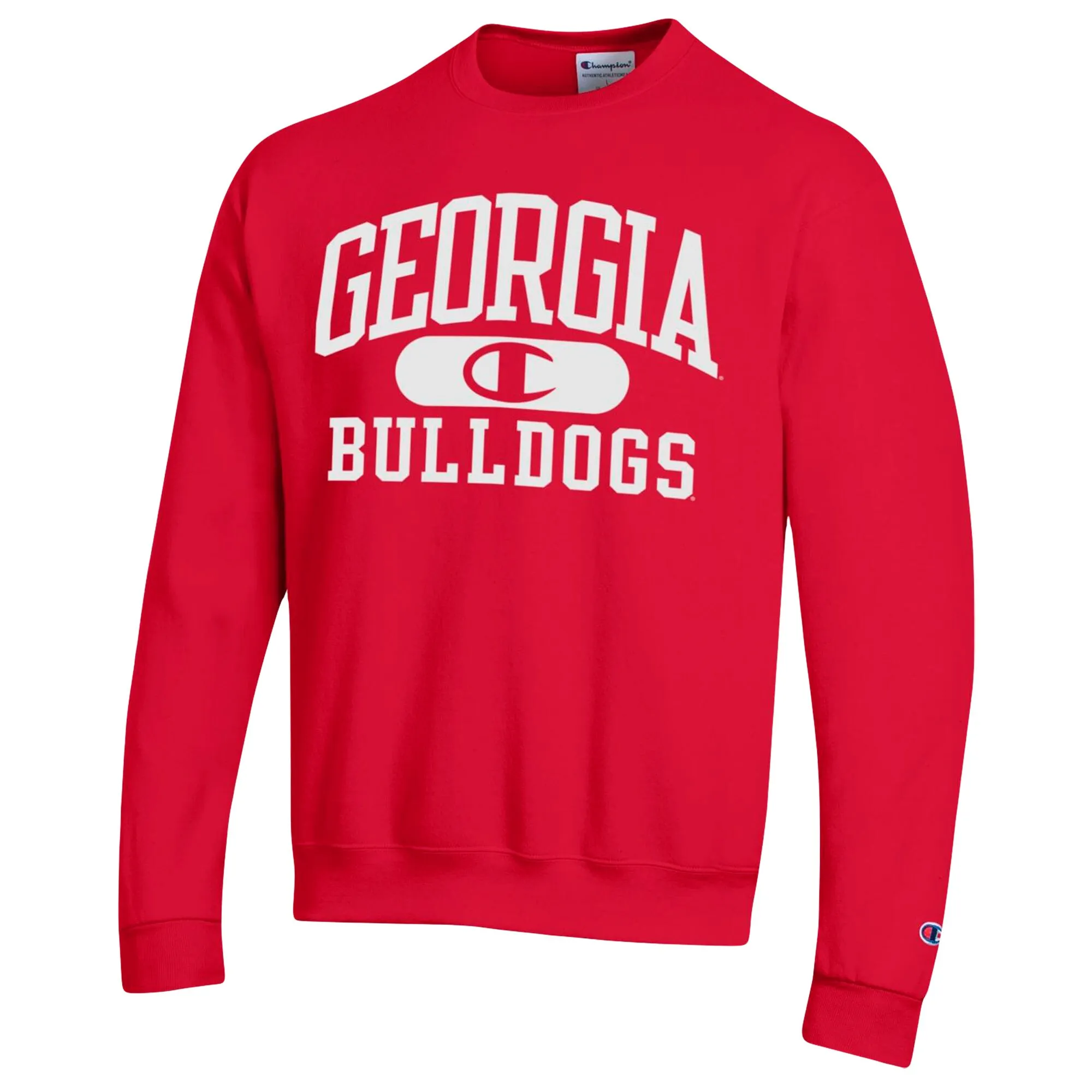 Men's Champion Red Georgia Bulldogs Arch Pill Sweatshirt