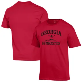 Men's Champion  Red Georgia Bulldogs Gymnastics Icon T-Shirt