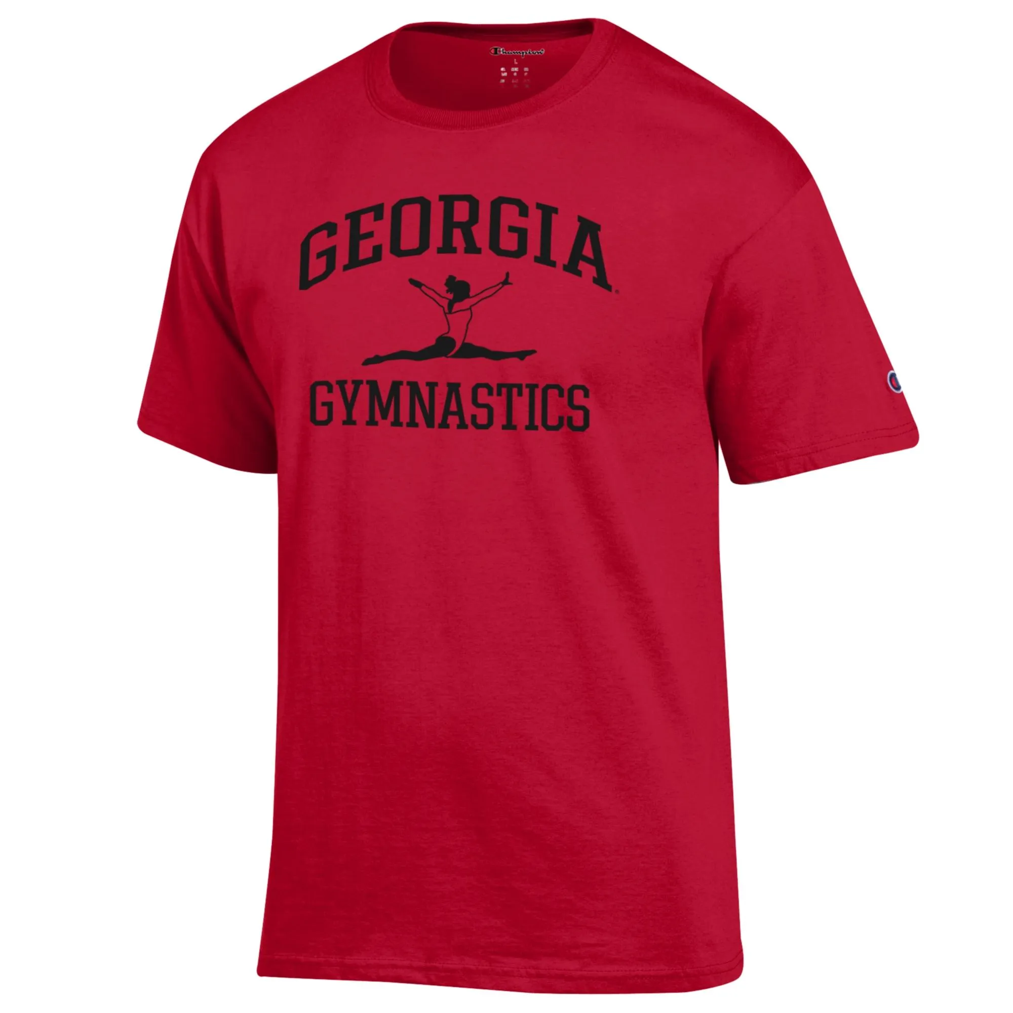 Men's Champion  Red Georgia Bulldogs Gymnastics Icon T-Shirt