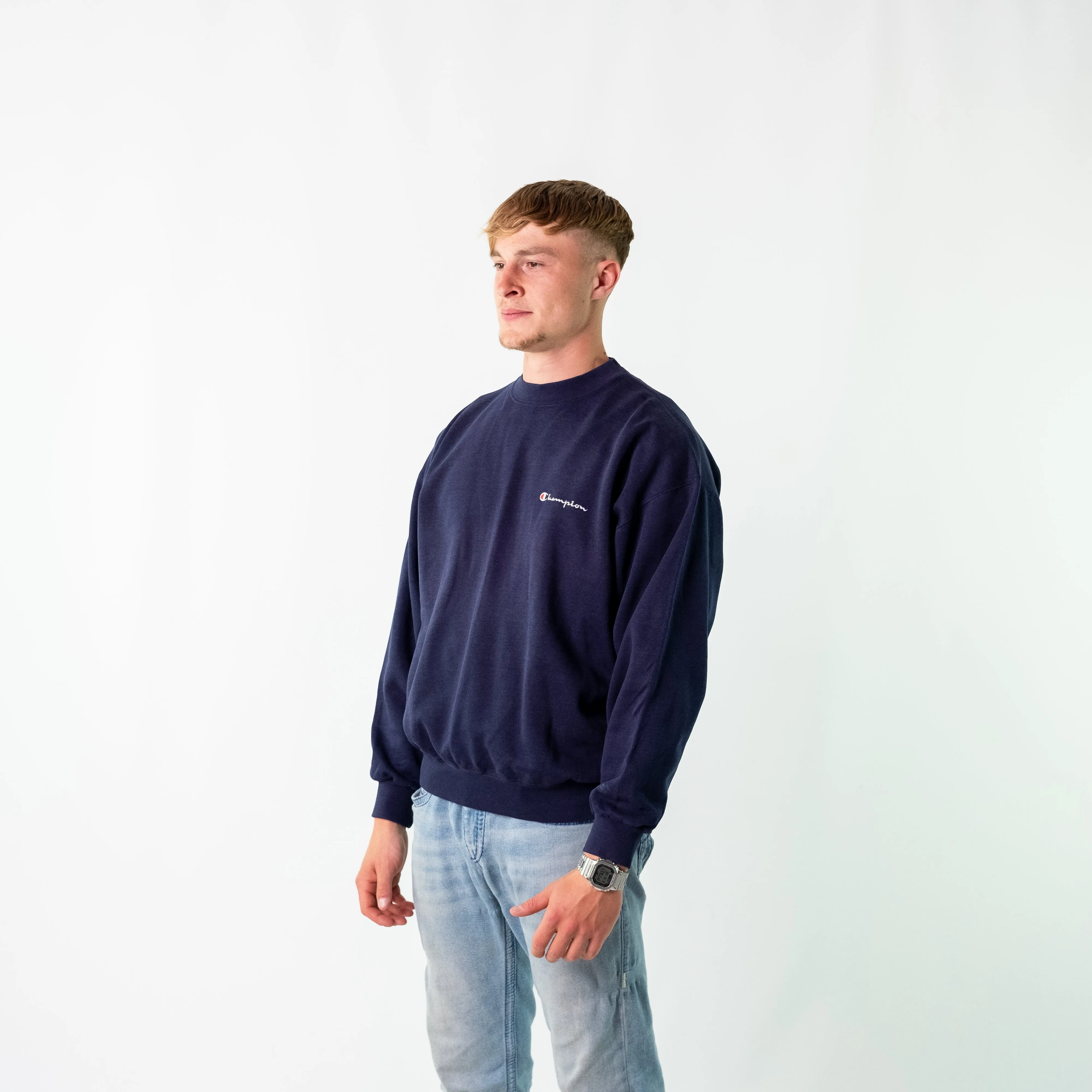 Navy Blue 90s Champion Sweatshirt (L)