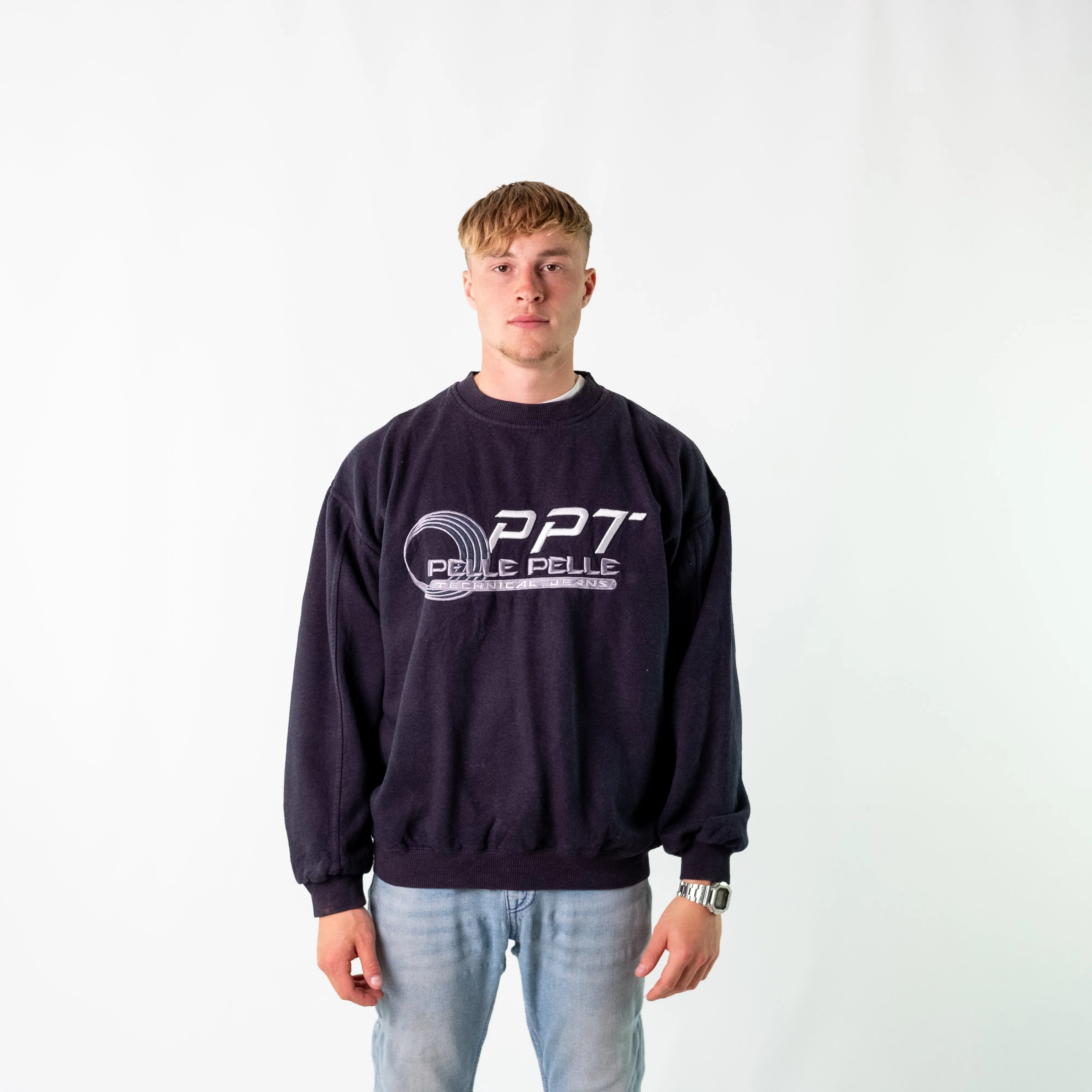 Navy Blue 90s Champion Sweatshirt (L)