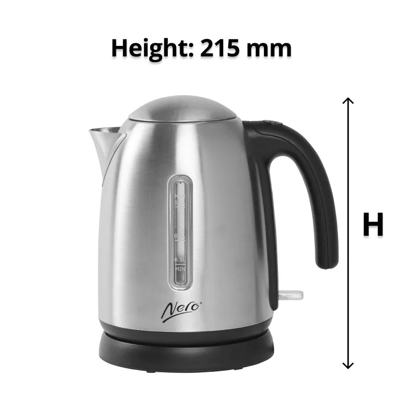 Nero Studio Stainless Steel Brushed Kettle Premium 1.2L 2200W