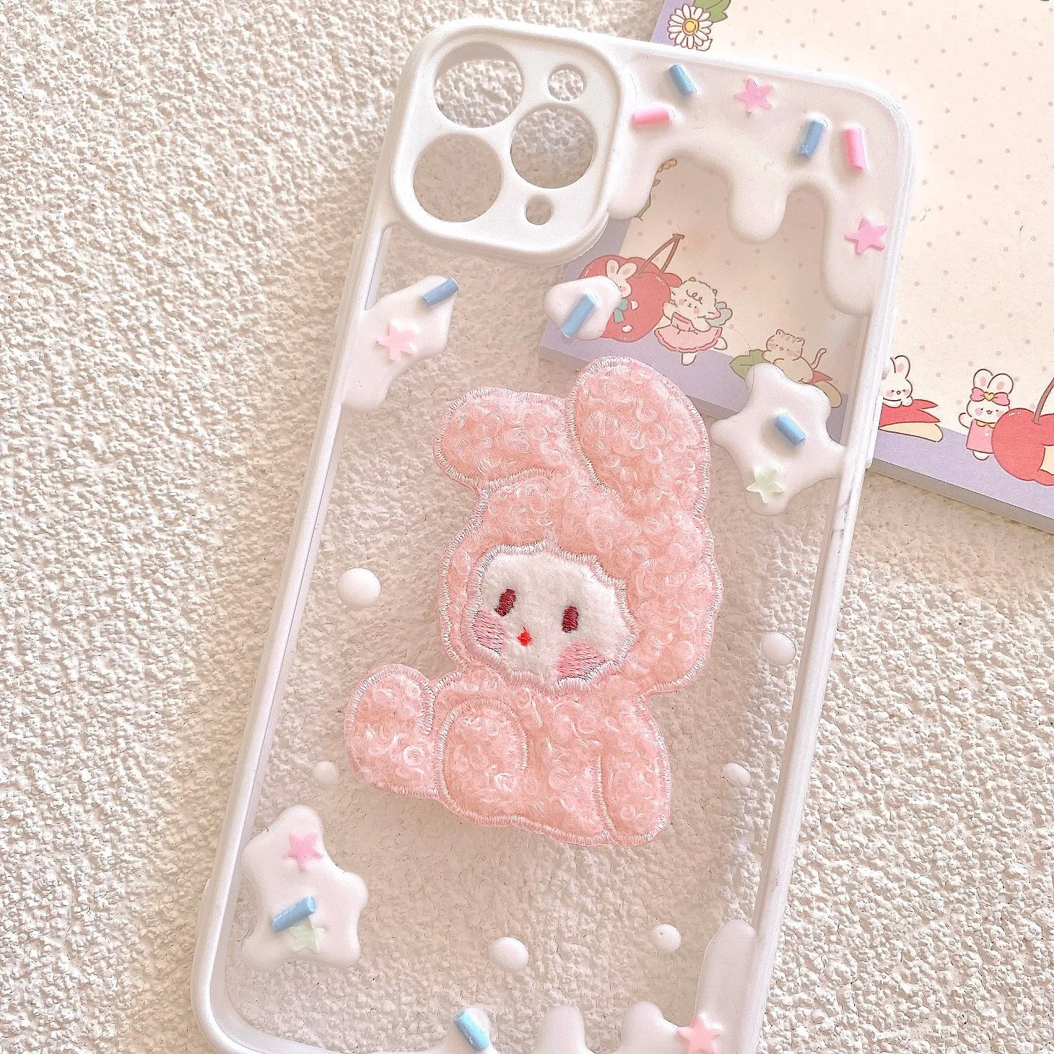 Plush rabbit hand made phone case by40021