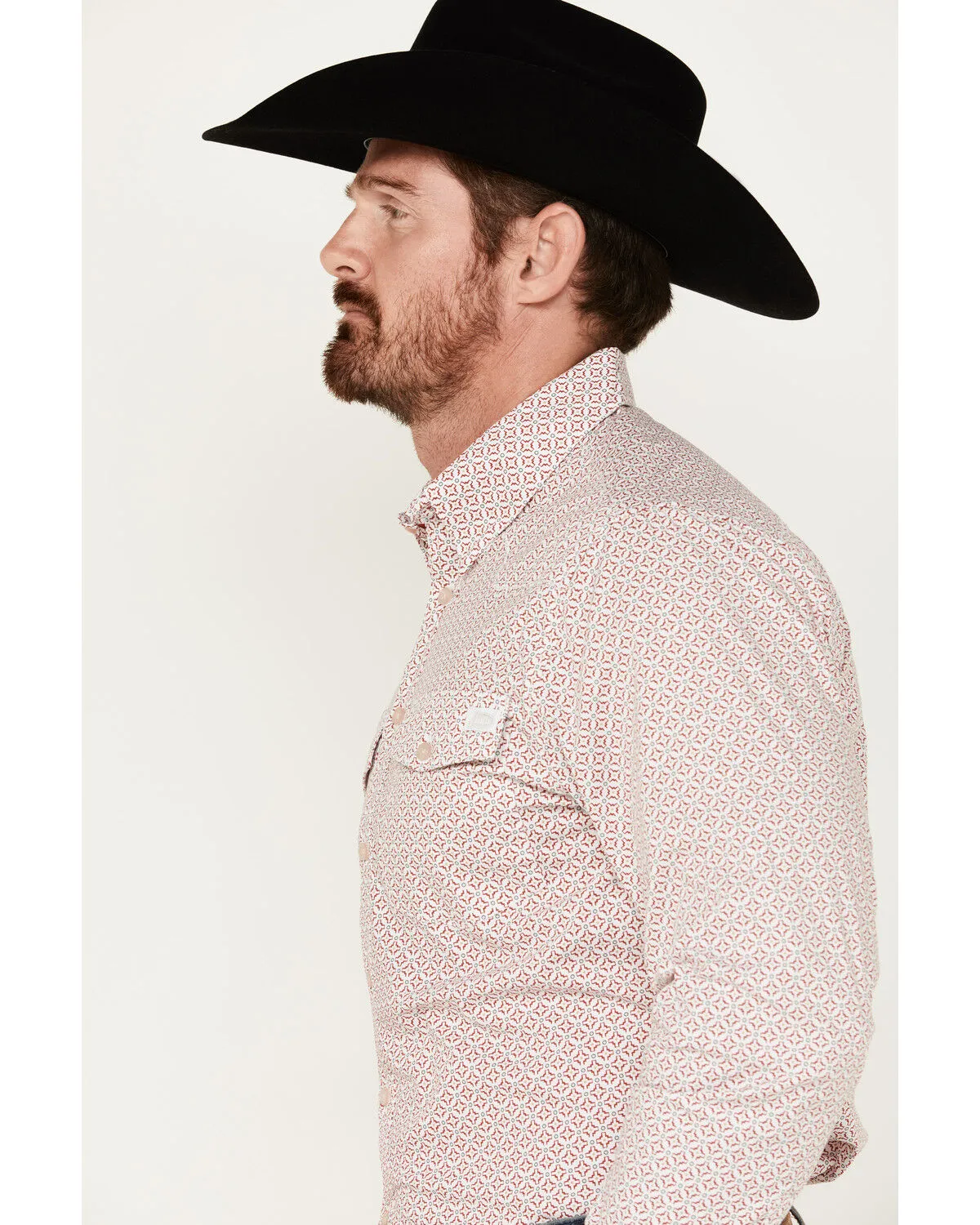 Product Name:  Justin Men's Boot Barn Exclusive JustFlex Geo Print Long Sleeve Button-Down Western Shirt