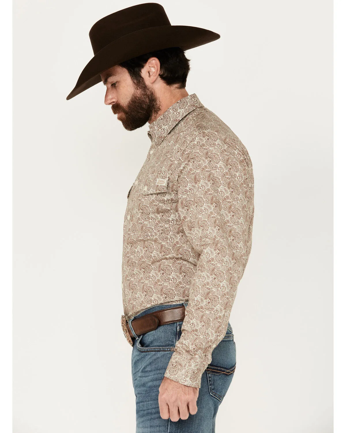 Product Name:  Justin Men's Boot Barn Exclusive Paisley Print JustFlex Long Sleeve Button-Down Western Shirt