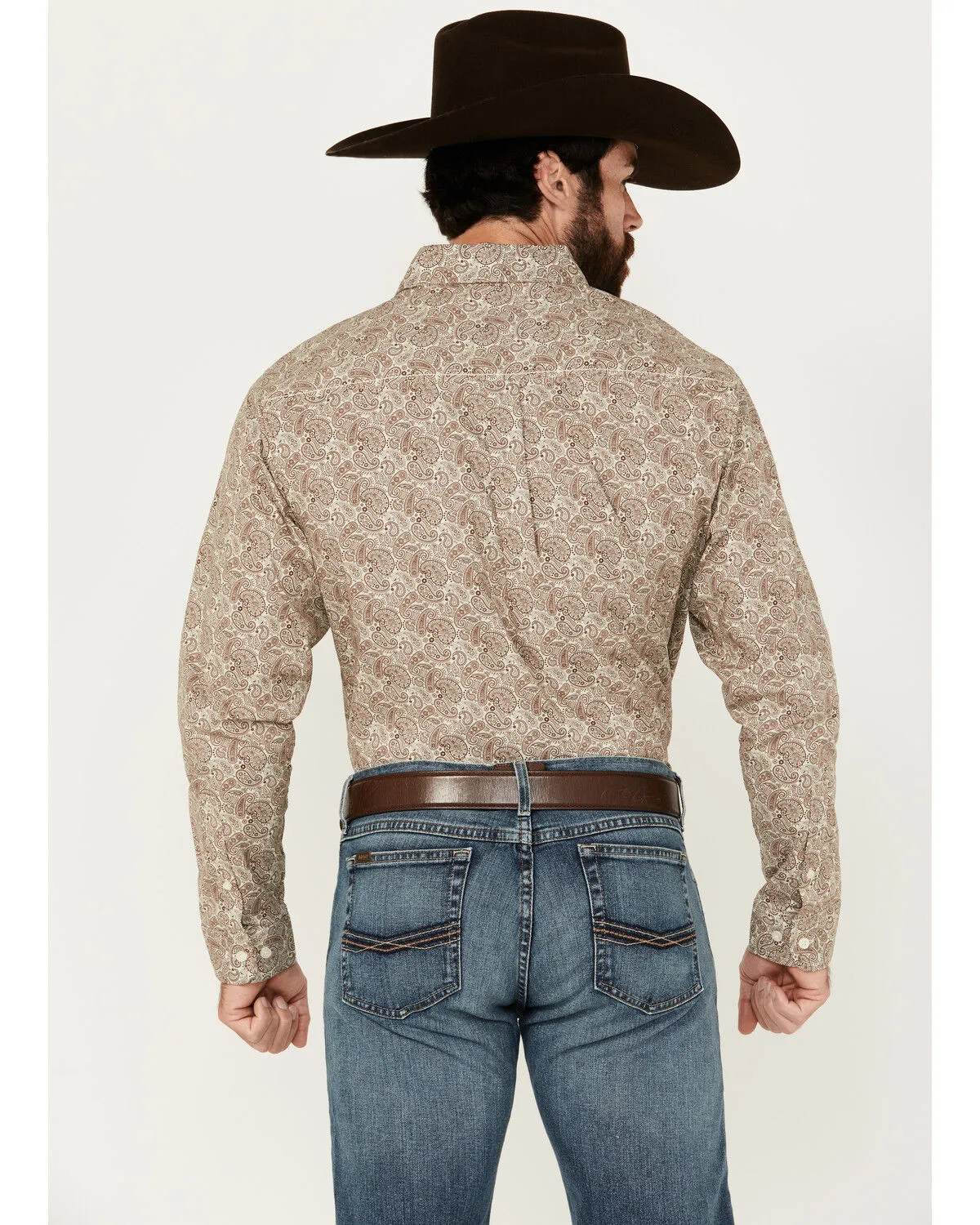 Product Name:  Justin Men's Boot Barn Exclusive Paisley Print JustFlex Long Sleeve Button-Down Western Shirt