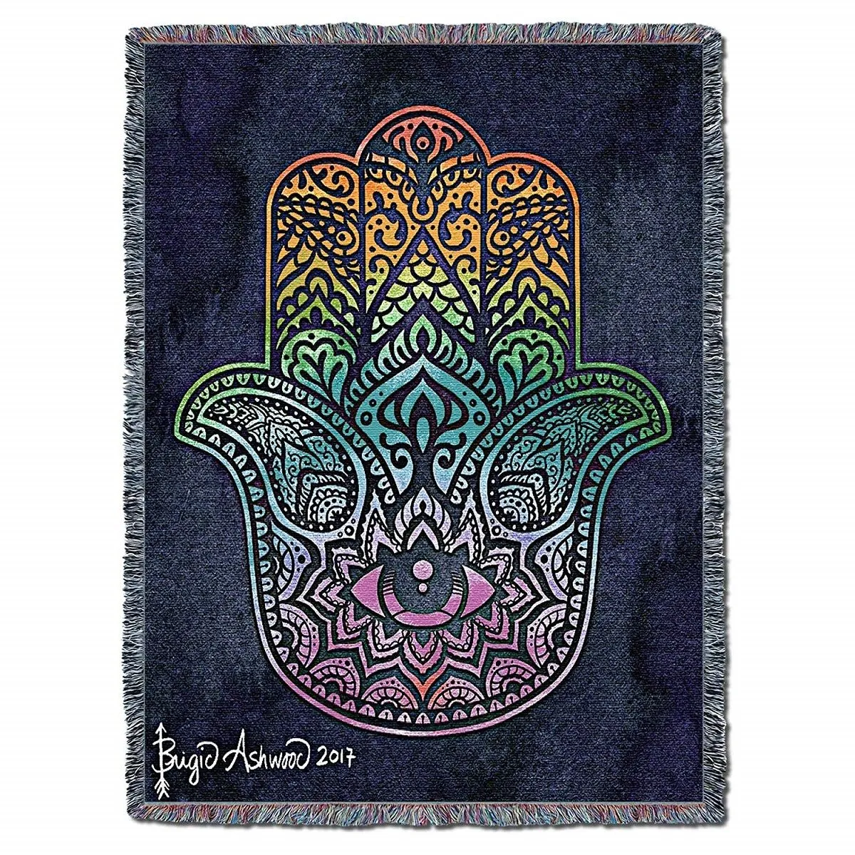 Rainbow Hamsa Hand Blanket