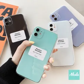 【Reminder】Soft TPU transparent phone case 提示名字透明電話軟殼