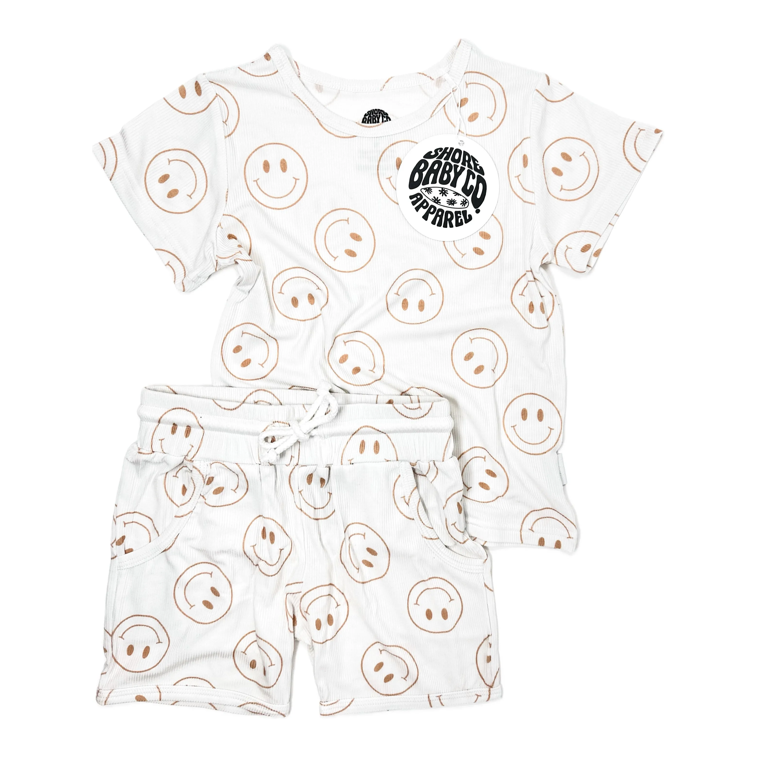 SHORE BABY Biker Two Piece Set - Camel Smileys (COLLECTIVE)