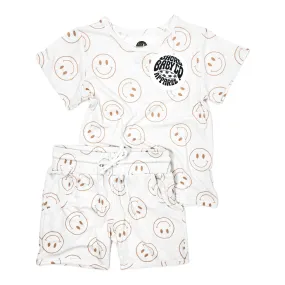 SHORE BABY Biker Two Piece Set - Camel Smileys (COLLECTIVE)