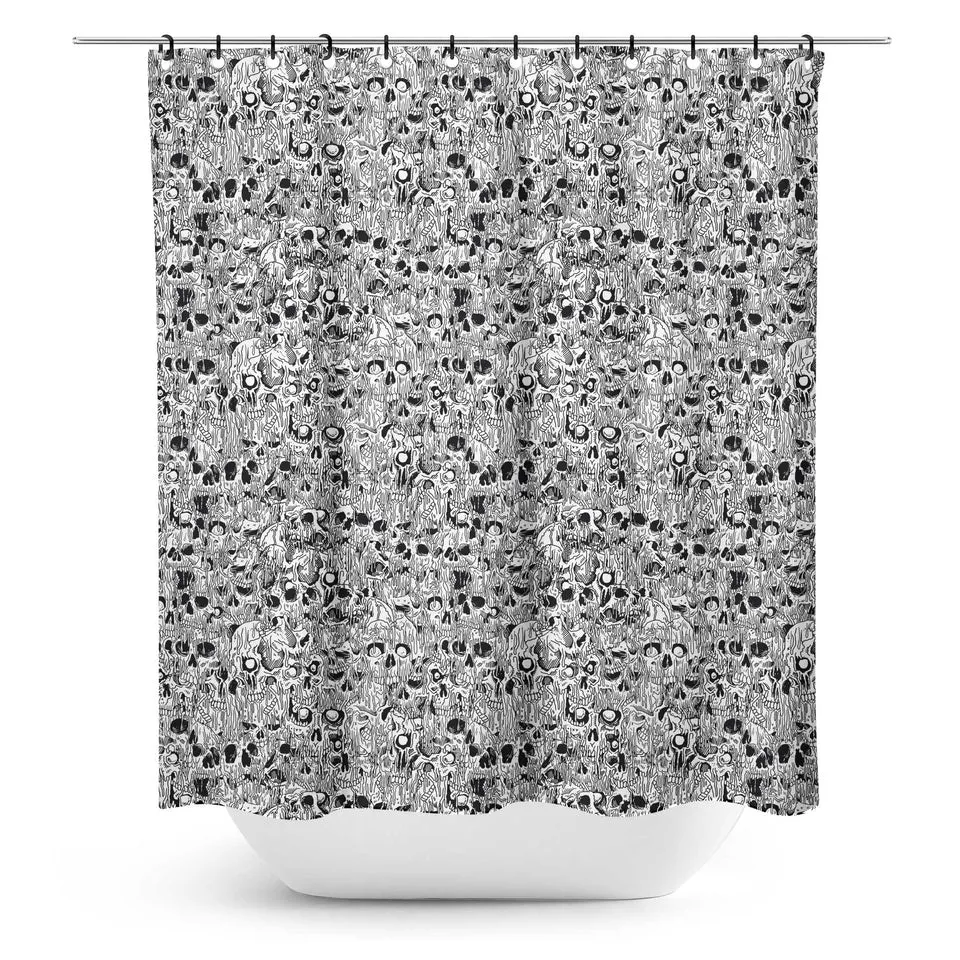 Shower Curtain-Melting Skulls