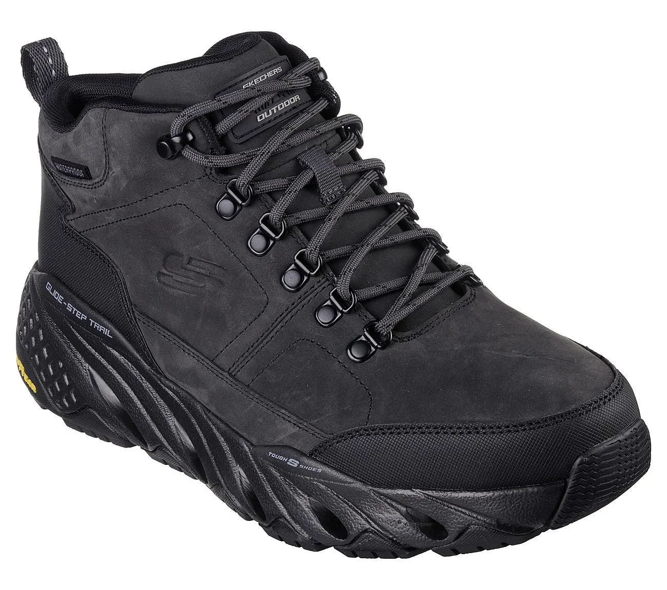 SKECHERS Men's Glide-Step Trail Running Shoe (Charcoal/Black)