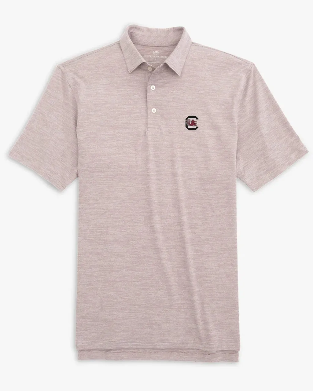 Southern Tide University of South Carolina Spacedye Driver Performance Polo: Chianti