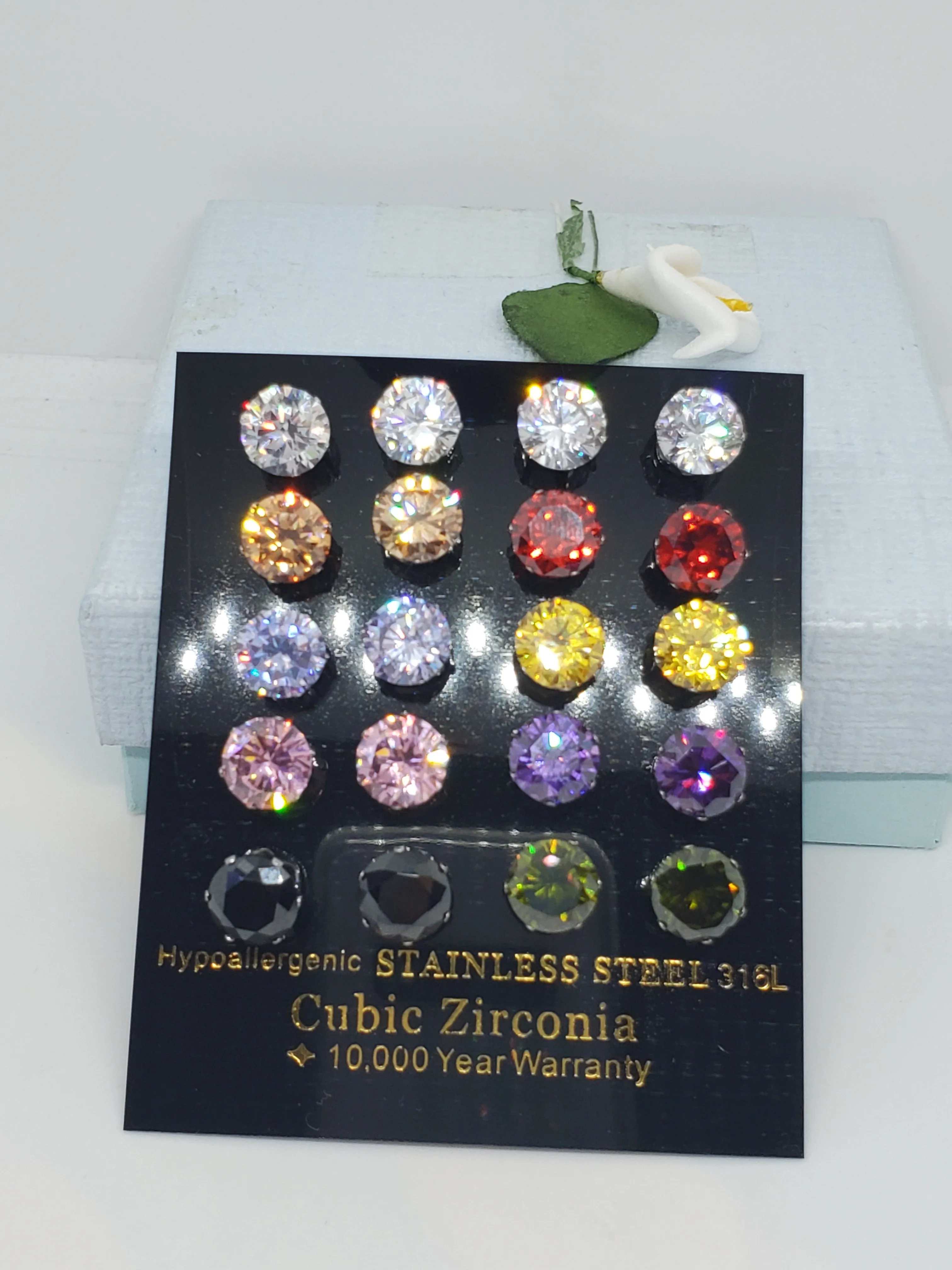 Stainless steel CZ stone Studs