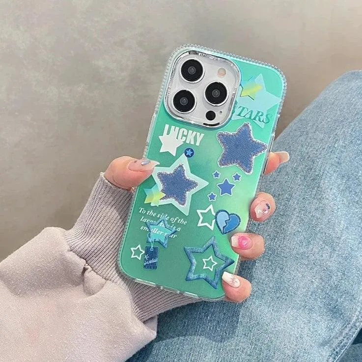 Transparent Lucky Stars - Cute Phone Case For iPhone 13, 14 Pro Max, 11, or 12