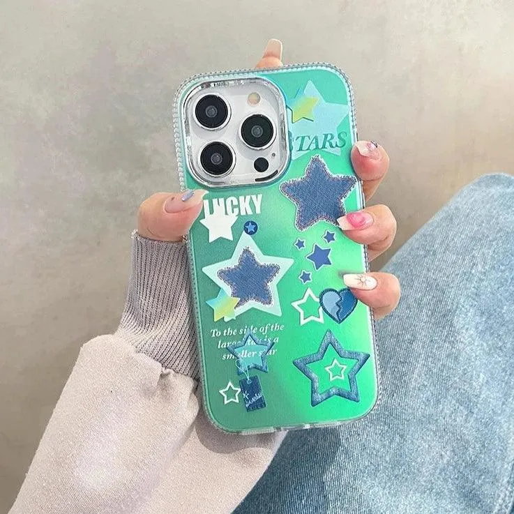 Transparent Lucky Stars - Cute Phone Case For iPhone 13, 14 Pro Max, 11, or 12